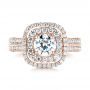 14k Rose Gold 14k Rose Gold Custom Diamond Halo Engagement Ring - Top View -  103223 - Thumbnail