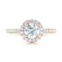 14k Rose Gold 14k Rose Gold Custom Diamond Halo Engagement Ring - Top View -  103268 - Thumbnail