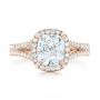 18k Rose Gold 18k Rose Gold Custom Diamond Halo Engagement Ring - Top View -  103353 - Thumbnail