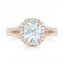 14k Rose Gold 14k Rose Gold Custom Diamond Halo Engagement Ring - Top View -  103353 - Thumbnail
