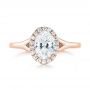 18k Rose Gold 18k Rose Gold Custom Diamond Halo Engagement Ring - Top View -  103413 - Thumbnail