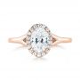 14k Rose Gold 14k Rose Gold Custom Diamond Halo Engagement Ring - Top View -  103413 - Thumbnail
