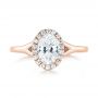 14k Rose Gold 14k Rose Gold Custom Diamond Halo Engagement Ring - Top View -  103413 - Thumbnail