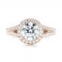 14k Rose Gold 14k Rose Gold Custom Diamond Halo Engagement Ring - Top View -  103427 - Thumbnail