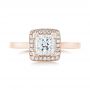 18k Rose Gold 18k Rose Gold Custom Diamond Halo Engagement Ring - Top View -  103515 - Thumbnail