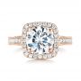 18k Rose Gold 18k Rose Gold Custom Diamond Halo Engagement Ring - Top View -  103595 - Thumbnail