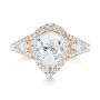 14k Rose Gold 14k Rose Gold Custom Diamond Halo Engagement Ring - Top View -  103632 - Thumbnail