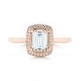 14k Rose Gold Custom Diamond Halo Engagement Ring - Top View -  103914 - Thumbnail