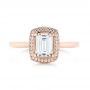 18k Rose Gold 18k Rose Gold Custom Diamond Halo Engagement Ring - Top View -  103914 - Thumbnail