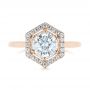 14k Rose Gold 14k Rose Gold Custom Diamond Halo Engagement Ring - Top View -  103992 - Thumbnail
