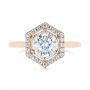 14k Rose Gold 14k Rose Gold Custom Diamond Halo Engagement Ring - Top View -  103992 - Thumbnail