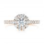 14k Rose Gold 14k Rose Gold Custom Diamond Halo Engagement Ring - Top View -  104064 - Thumbnail
