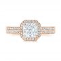 14k Rose Gold 14k Rose Gold Custom Diamond Halo Engagement Ring - Top View -  104070 - Thumbnail