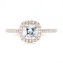 18k Rose Gold 18k Rose Gold Custom Diamond Halo Engagement Ring - Top View -  104686 - Thumbnail