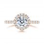 14k Rose Gold 14k Rose Gold Custom Diamond Halo Engagement Ring - Top View -  106108 - Thumbnail