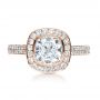 14k Rose Gold 14k Rose Gold Custom Diamond Halo Engagement Ring - Top View -  1116 - Thumbnail