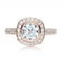 14k Rose Gold 14k Rose Gold Custom Diamond Halo Engagement Ring - Top View -  1116 - Thumbnail