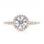14k Rose Gold 14k Rose Gold Custom Diamond Halo Engagement Ring - Top View -  1123 - Thumbnail