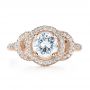 14k Rose Gold 14k Rose Gold Custom Diamond Halo Engagement Ring - Top View -  1128 - Thumbnail