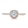 18k Rose Gold 18k Rose Gold Custom Diamond Halo Engagement Ring - Top View -  1448 - Thumbnail