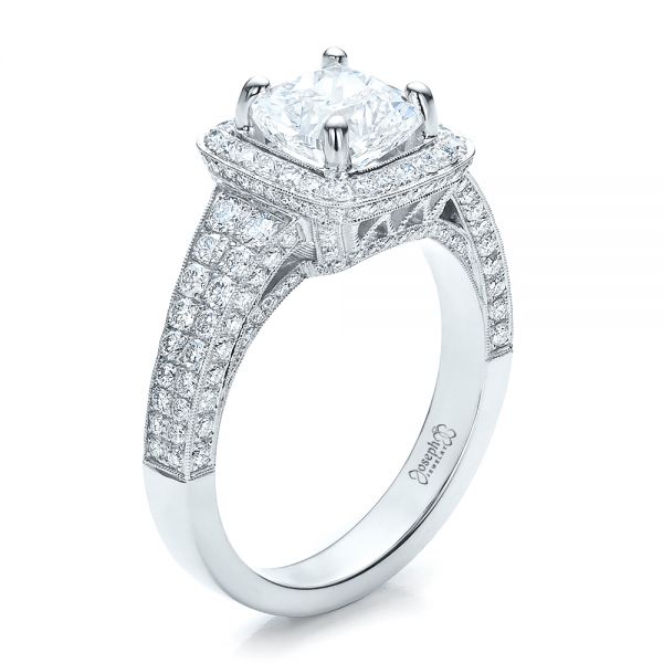 9ct White Gold 0.33ct Diamond Princess Halo Ring | H.Samuel