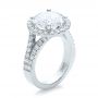 18k White Gold 18k White Gold Custom Diamond Halo Engagement Ring - Three-Quarter View -  100484 - Thumbnail