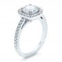 18k White Gold 18k White Gold Custom Diamond Halo Engagement Ring - Three-Quarter View -  100629 - Thumbnail