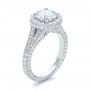 14k White Gold 14k White Gold Custom Diamond Halo Engagement Ring - Three-Quarter View -  100644 - Thumbnail