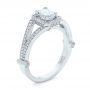 14k White Gold Custom Diamond Halo Engagement Ring - Three-Quarter View -  100651 - Thumbnail