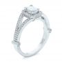  Platinum Platinum Custom Diamond Halo Engagement Ring - Three-Quarter View -  100651 - Thumbnail