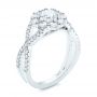 18k White Gold 18k White Gold Custom Diamond Halo Engagement Ring - Three-Quarter View -  100874 - Thumbnail