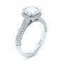 18k White Gold Custom Diamond Halo Engagement Ring - Three-Quarter View -  101183 - Thumbnail