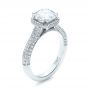  Platinum Platinum Custom Diamond Halo Engagement Ring - Three-Quarter View -  101183 - Thumbnail