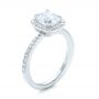  Platinum Custom Diamond Halo Engagement Ring - Three-Quarter View -  101224 - Thumbnail