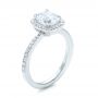 14k White Gold 14k White Gold Custom Diamond Halo Engagement Ring - Three-Quarter View -  101224 - Thumbnail