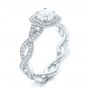 18k White Gold Custom Diamond Halo Engagement Ring