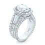 14k White Gold 14k White Gold Custom Diamond Halo Engagement Ring - Three-Quarter View -  102156 - Thumbnail