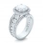14k White Gold 14k White Gold Custom Diamond Halo Engagement Ring - Three-Quarter View -  102158 - Thumbnail