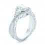  Platinum Custom Diamond Halo Engagement Ring - Three-Quarter View -  102263 - Thumbnail