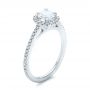 14k White Gold 14k White Gold Custom Diamond Halo Engagement Ring - Three-Quarter View -  102317 - Thumbnail