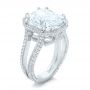  Platinum Custom Diamond Halo Engagement Ring - Three-Quarter View -  102368 - Thumbnail