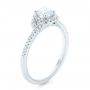 18k White Gold 18k White Gold Custom Diamond Halo Engagement Ring - Three-Quarter View -  102420 - Thumbnail