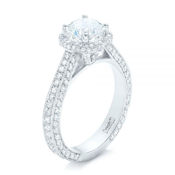 Custom Diamond Halo Engagement Ring #102468 - Seattle Bellevue | Joseph ...