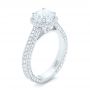  Platinum Custom Diamond Halo Engagement Ring - Three-Quarter View -  102468 - Thumbnail
