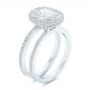  Platinum Custom Diamond Halo Engagement Ring - Three-Quarter View -  102542 - Thumbnail