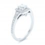 18k White Gold Custom Diamond Halo Engagement Ring - Three-Quarter View -  102597 - Thumbnail