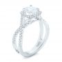 18k White Gold 18k White Gold Custom Diamond Halo Engagement Ring - Three-Quarter View -  102748 - Thumbnail