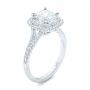 14k White Gold Custom Diamond Halo Engagement Ring - Three-Quarter View -  102771 - Thumbnail