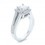 18k White Gold 18k White Gold Custom Diamond Halo Engagement Ring - Three-Quarter View -  102809 - Thumbnail