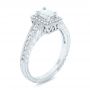  Platinum Custom Diamond Halo Engagement Ring - Three-Quarter View -  102813 - Thumbnail